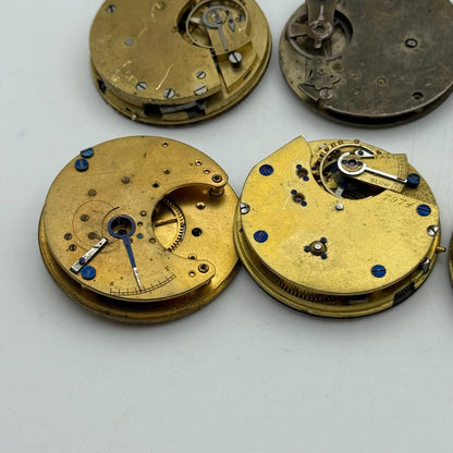 Bundle Of 6 Mixed Antique / Vintage Pocket Watch Movements PARTS REPAIR SPARES