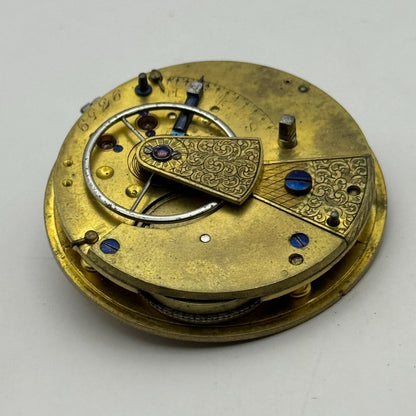 Fusee Pocket Watch Movement Antique English Key Wound Parts Repair Spares 44.3mm