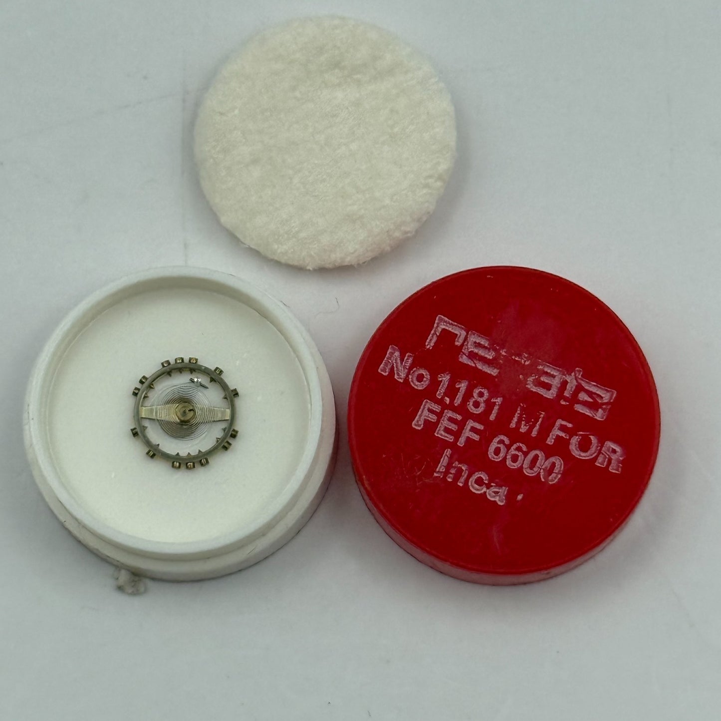 FEF 6600 Balance Wheel Complete And Spring 1181 M Watch Movement Parts NOS