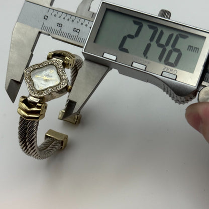 25mm Working Ladies Collezie Jewelled Two Tone Bangle Quartz Watch 5.5 Inches