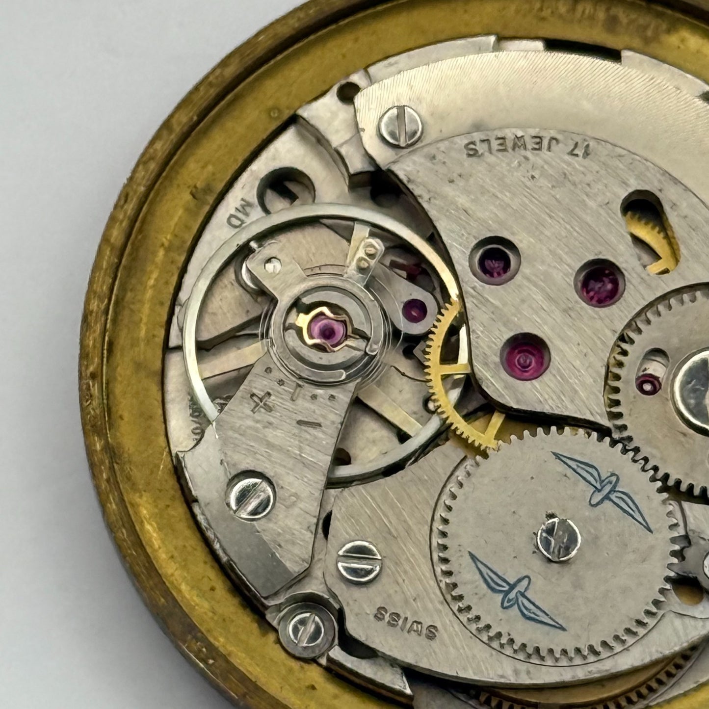 AS 1900/01 Watch Movement Rotary Manual Wind Vintage Swiss Parts Repair 25.2mm