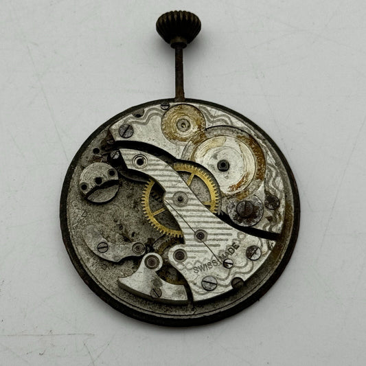42.5mm Interesting Swiss Top Wind Pocket Watch Movement Dial FOR PARTS