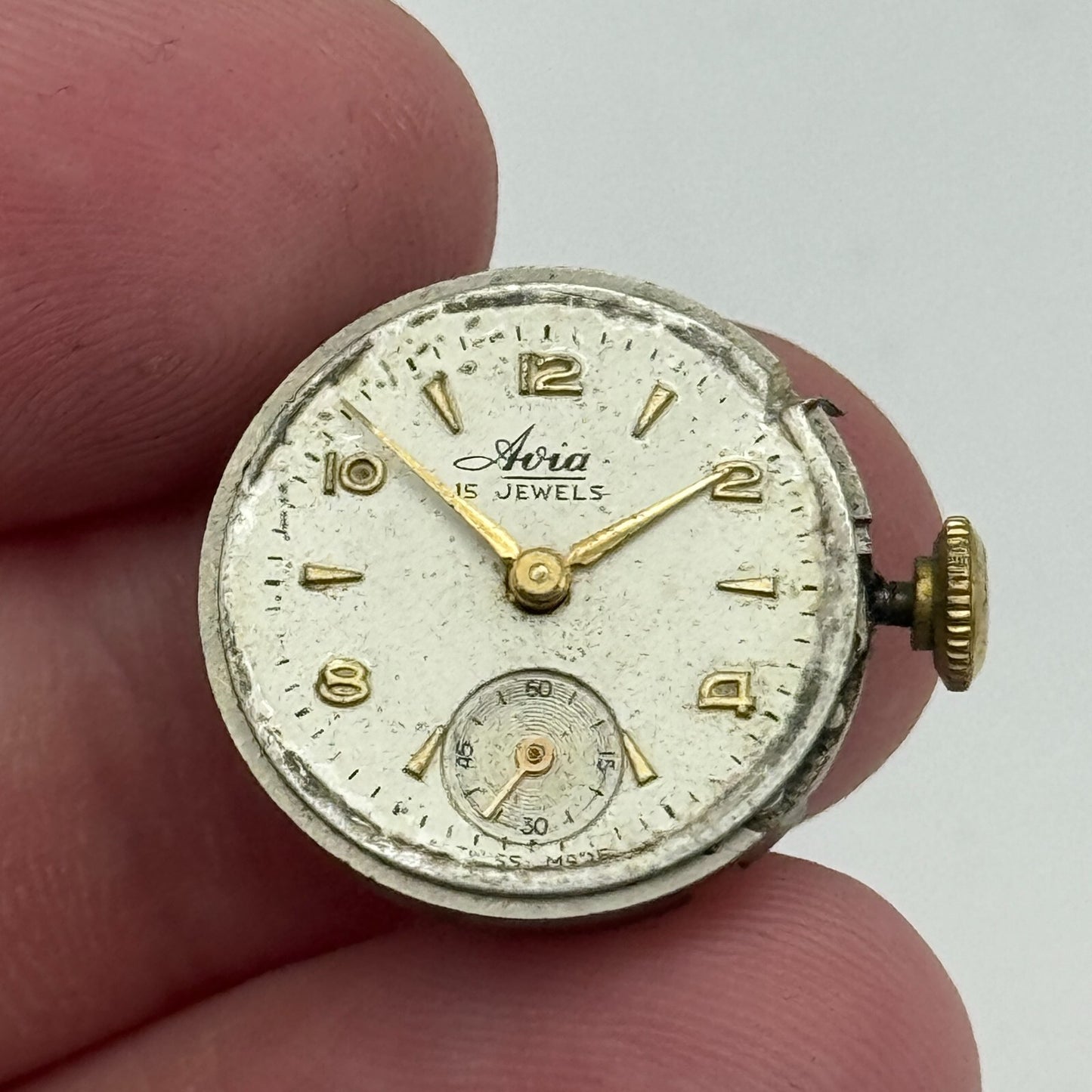 19.7mm Ladies Avia Derby D 40 Manual Wind Watch Movement Swiss Vintage PARTS