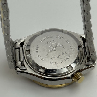 31mm Working Vintage Rare Casio LD-721 Two Tone Date 20Bar Quartz Watch 6 Inches