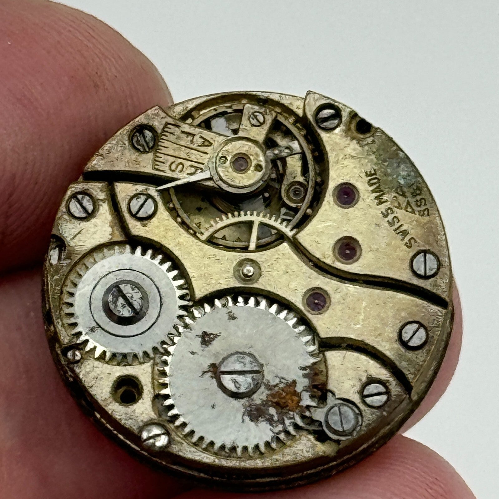 22.6mm Stauffer S S & Co Manual Wind Trench Watch Movement Swiss Vintage PARTS