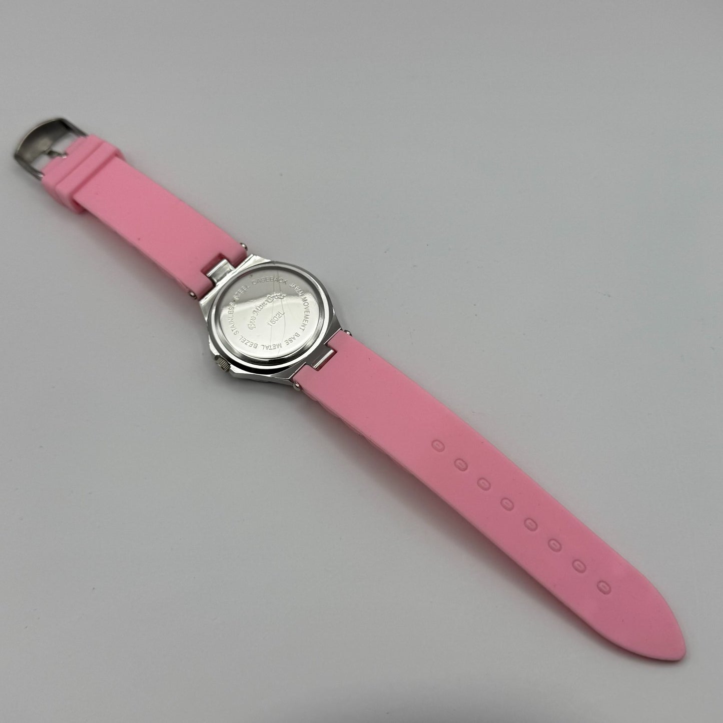 Eve Mon Crois Ladies Quartz Watch Pink Dial Crystal Accents Japan Working 36mm