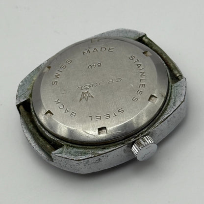 36mm Men’s Vintage Cronel Shock Protected Date Dial Swiss Watch PARTS REPAIR