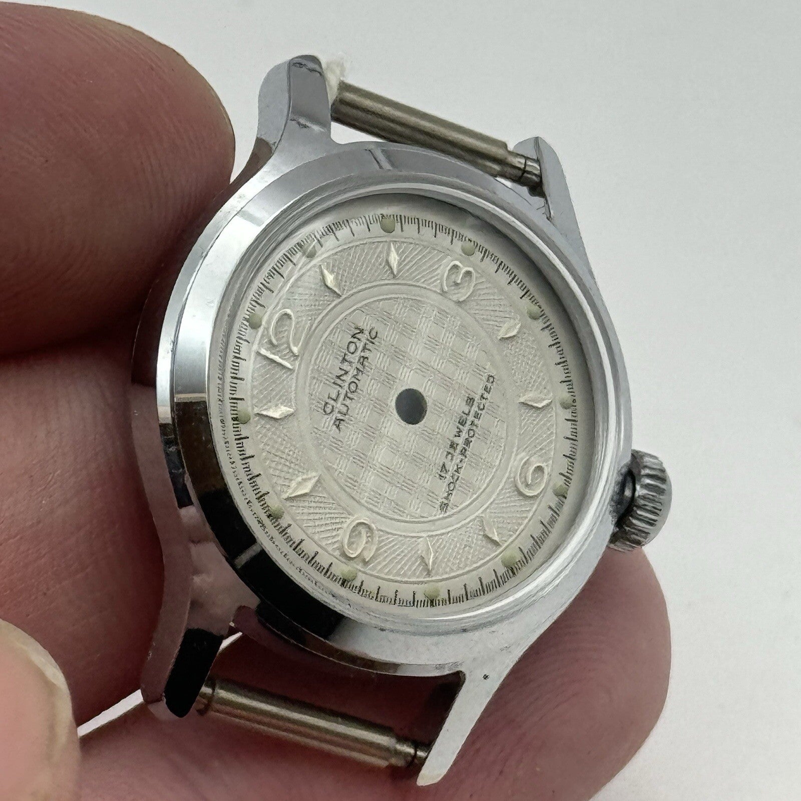 24.5mm New Old Stock AS1320 Clinton Automatic Watch Case & Dial Unused CHR ST