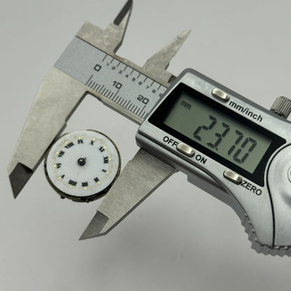 23.7mm Unidentified Swiss Porcelain Dial Trench Watch Movement Manual Wind PARTS