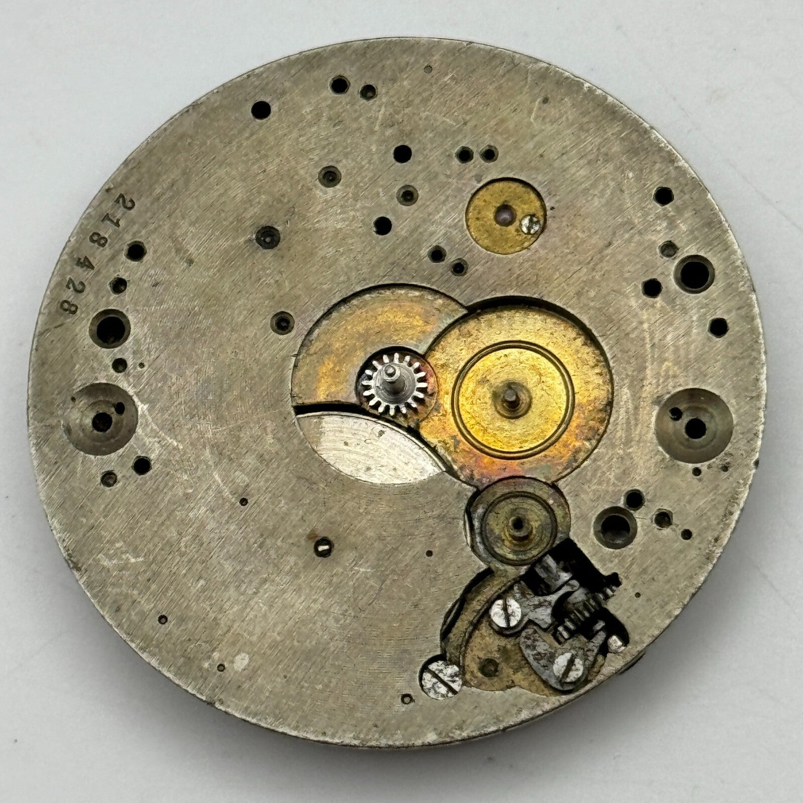 42.9mm Unidentified Swiss 15 Jewels Vintage Pocket Watch Movement PARTS SPARES