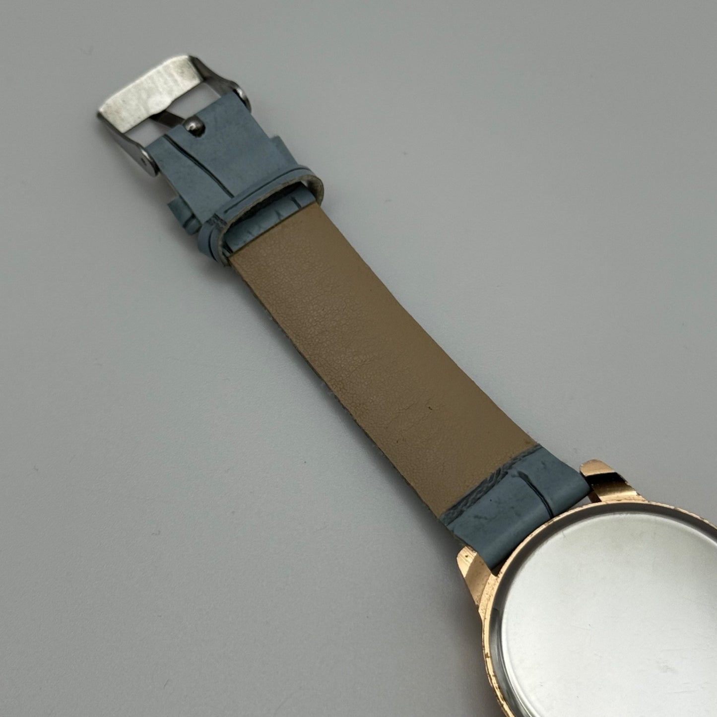 Working Ladies Rose Gold Tone Blue Dial & Strap Seconds Hand 34mm Quartz Watch