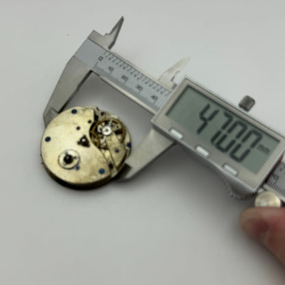 47.6mm Antique Key Wound Pocket Watch Movement Dial PARTS REPAIR SPARES