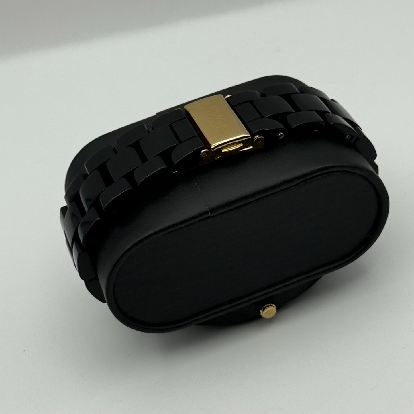 Nixon The Time Teller Acetate Men's Quartz Watch Black Japan Working 39mm