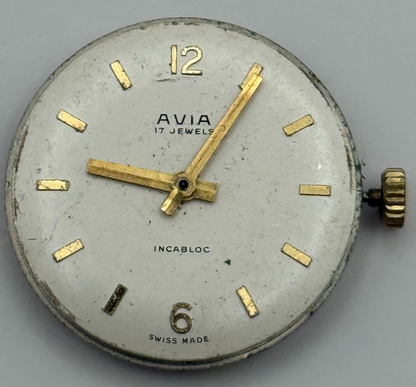 FHF ST 96 Watch Movement Avia Manual Wind Vintage Swiss Parts Repair 25.9mm