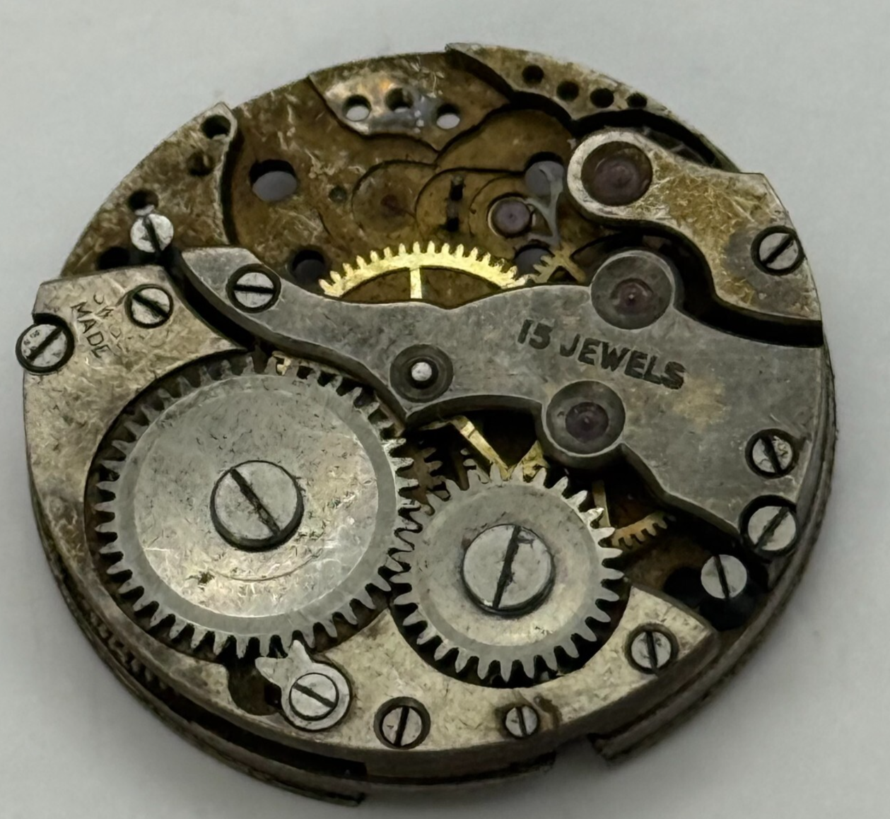 23.5mm Vintage AS 340 A Schild Partial Manual Wind Watch Movement PARTS REPAIR