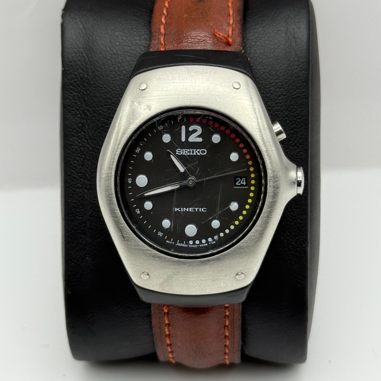 Seiko Kinetic Arctura Quartz Watch 3M22-0D40 Date Dial Japan 34mm PARTS REPAIR