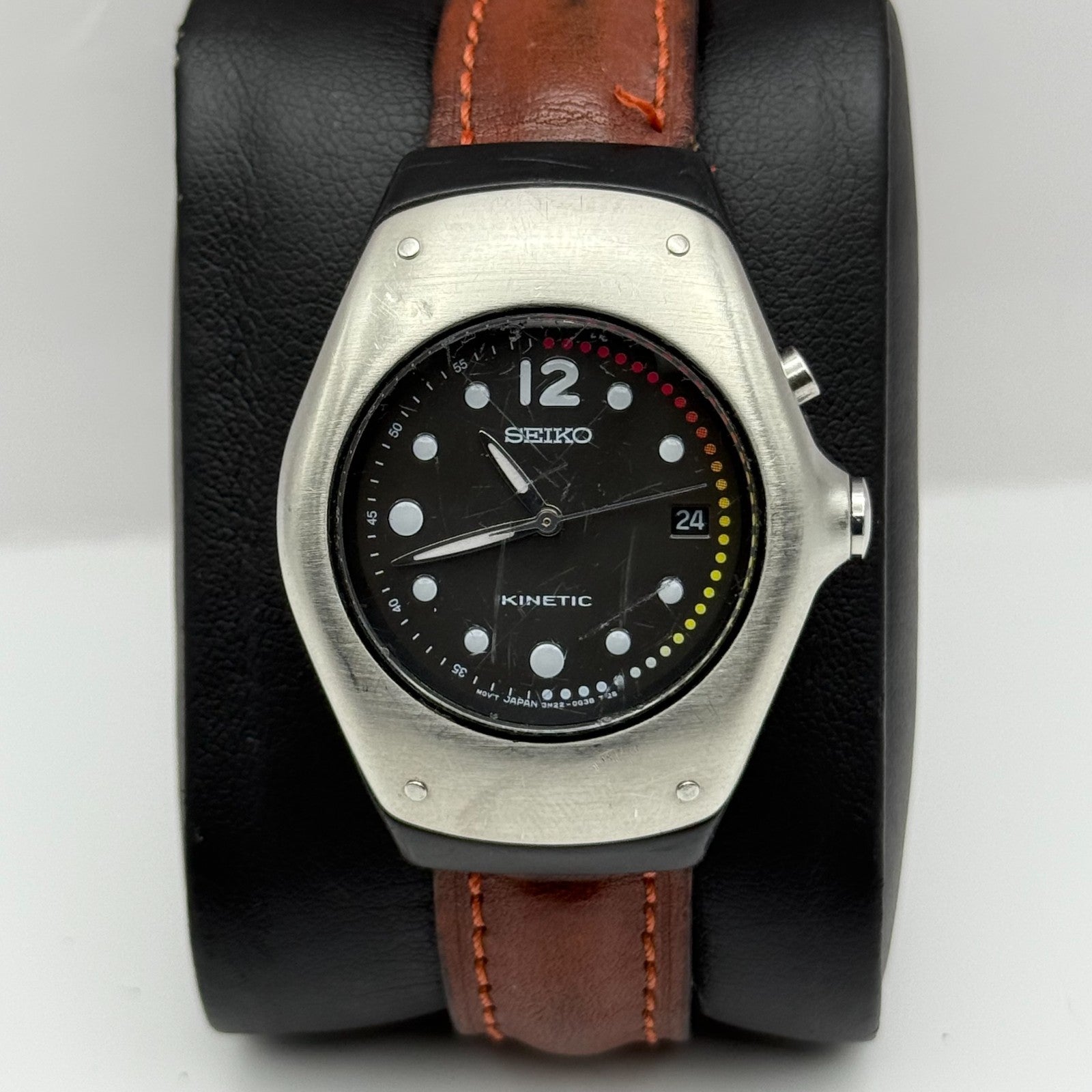 Seiko Kinetic Arctura Quartz Watch 3M22-0D40 Date Dial Japan 34mm PARTS REPAIR