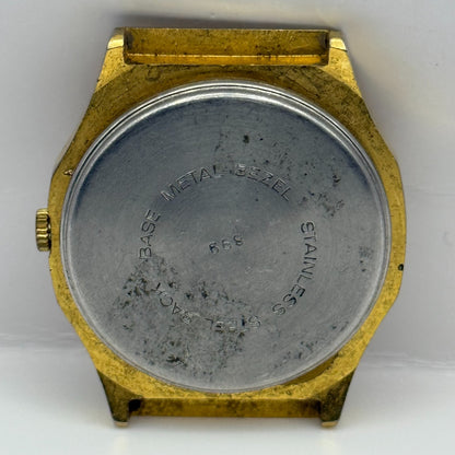 EB 870.111 Grand Swiss Quartz Watch Gold Tone Date 33mm UNTESTED PARTS REPAIR