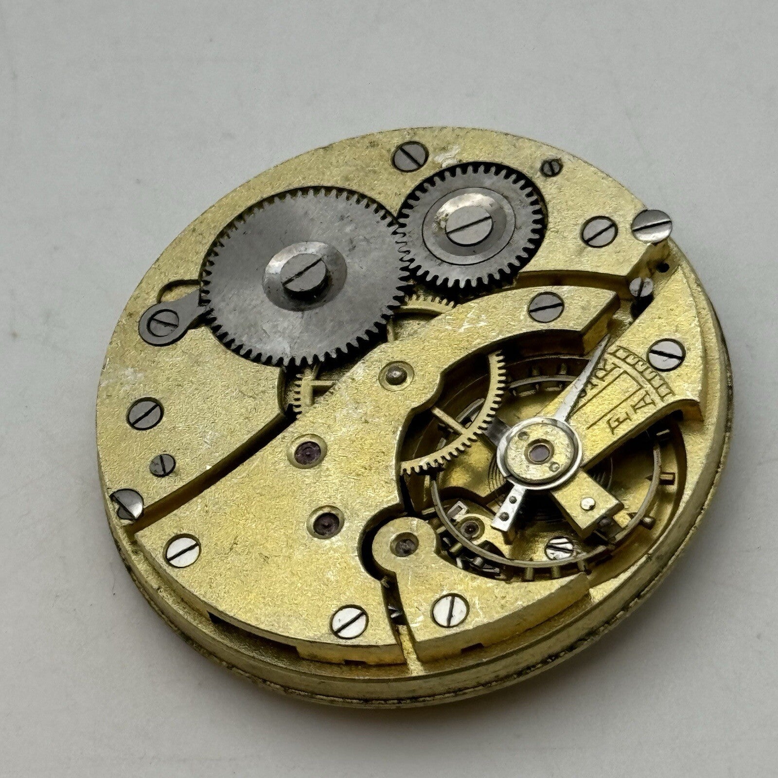 41.7mm Manual Wind Unidentified Patent Pocket Watch Movement White FOR PARTS