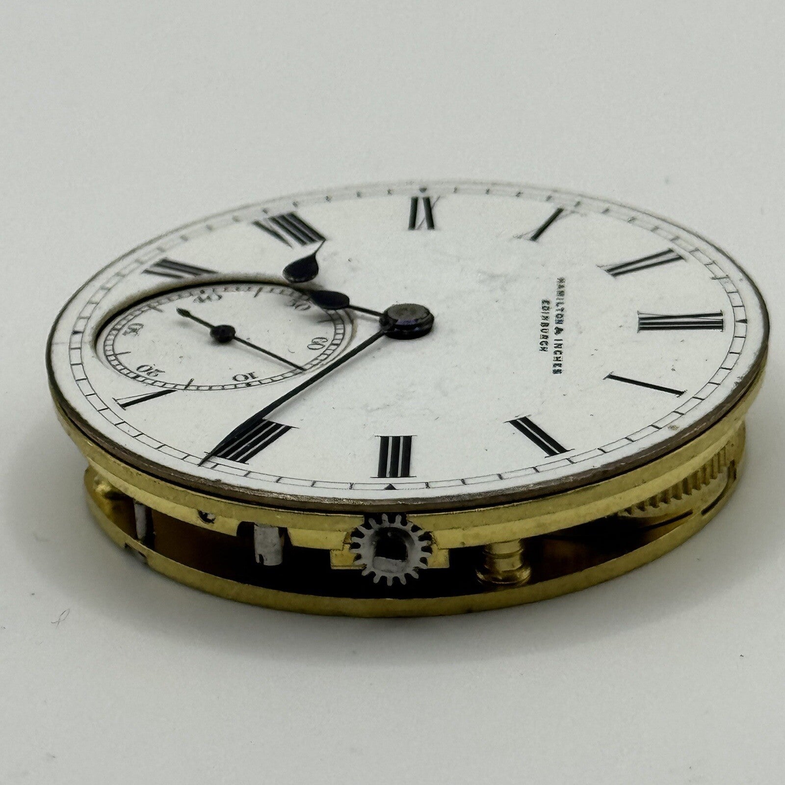 41.3mm Manual Wind Hamilton & Inches Edinburgh Pocket Watch Movement FOR PARTS