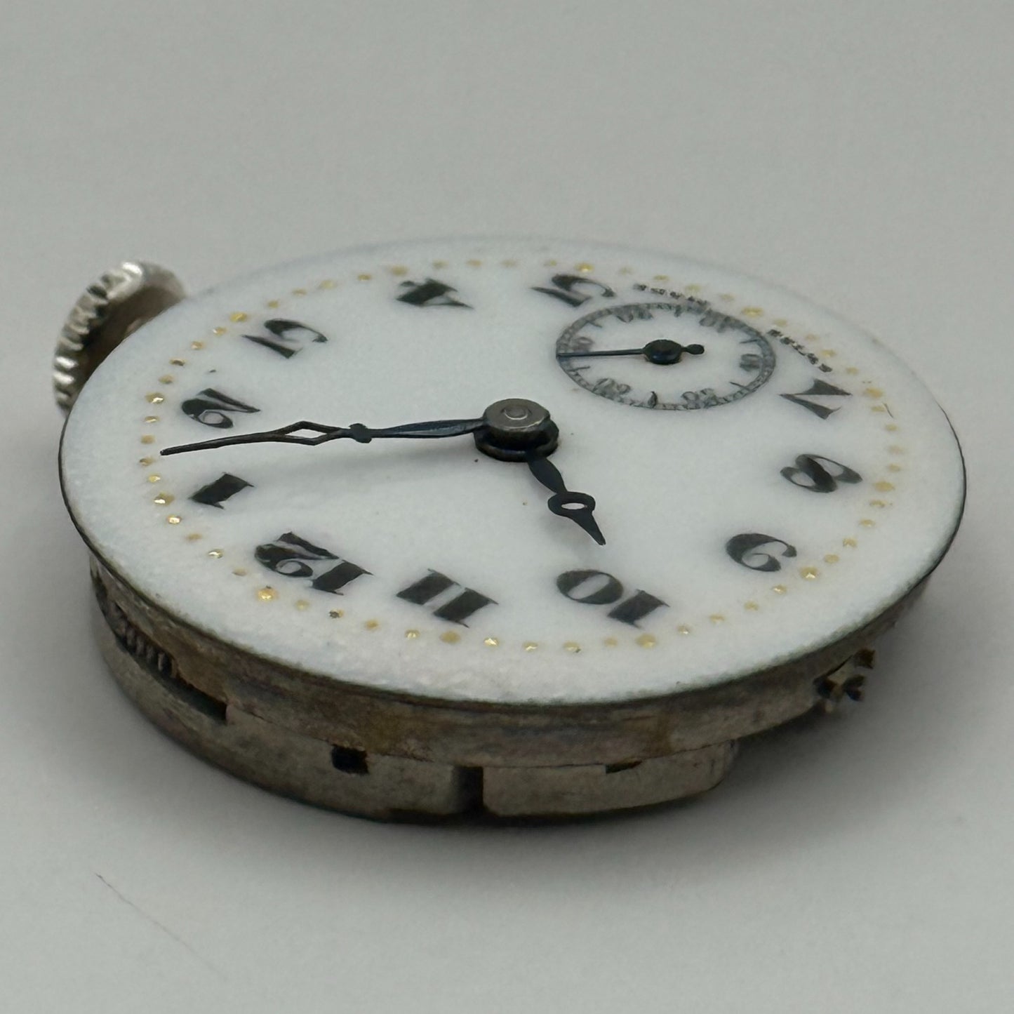 Quality Enamel Dial Watch Movement Manual Wind Vintage Swiss Parts Repair 23.1mm