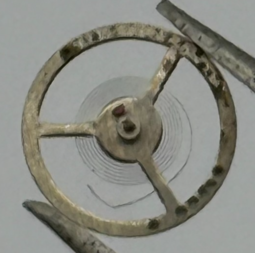 Oris 410 Balance Wheel Complete And Spring 5 1/4''' 390 M Watch Movement Parts 