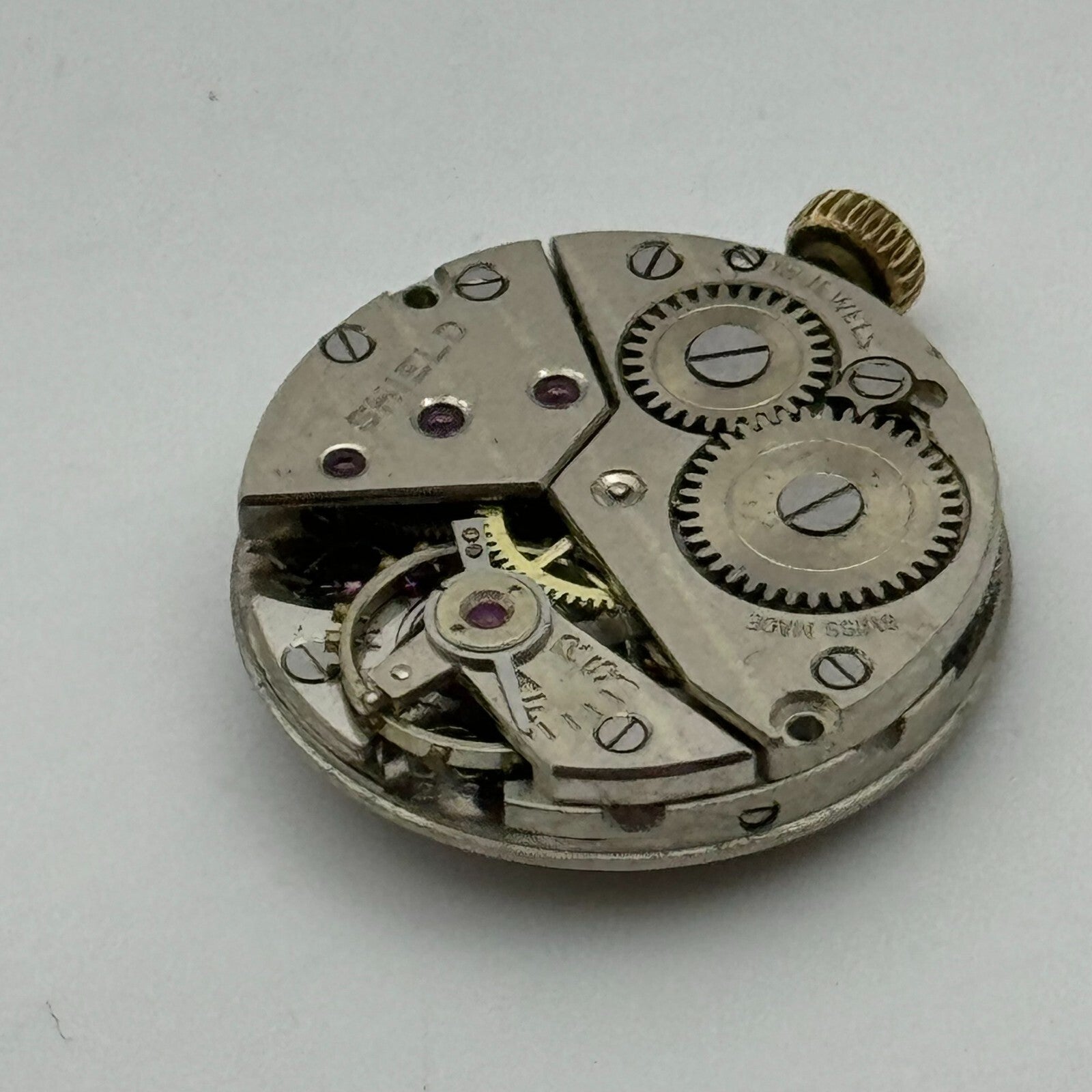 19.7mm Shield Peseux P 220 Manual Wind Swiss Made 15 Jewels Watch Movement PARTS