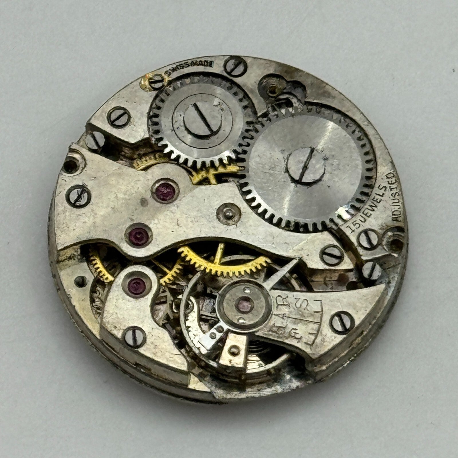 23.6mm FHF 1 Manual Wind 15 Jewels Watch Movement Swiss Vintage PARTS REPAIR