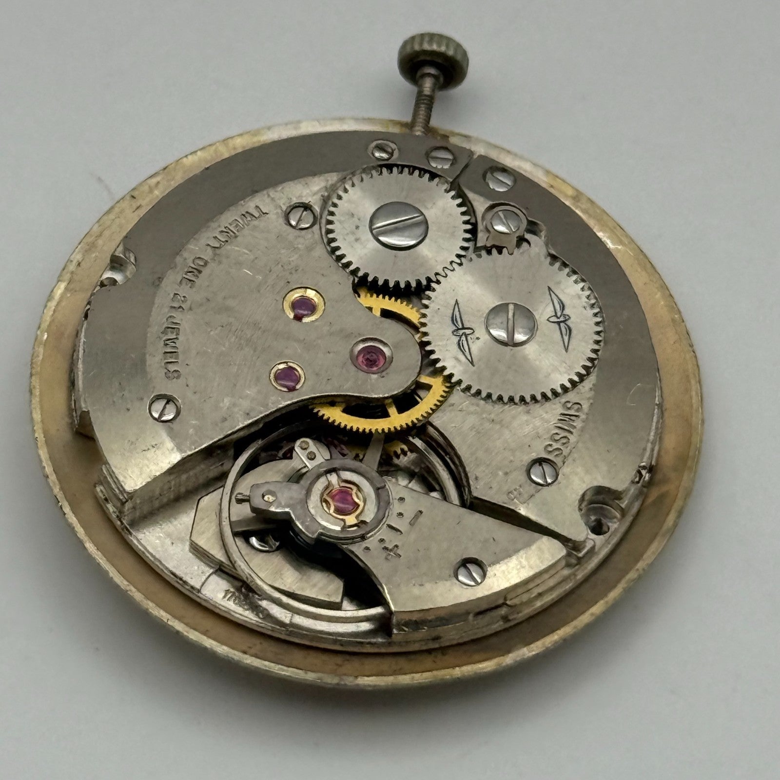 AS 1702/03 Rotary Date Watch Movement Manual Wind Vintage Parts Repair 25.8mm