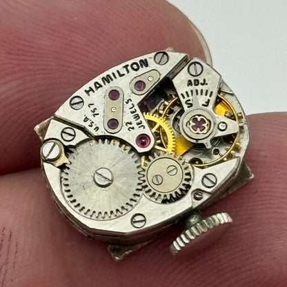 12.7mm Ladies Hamilton Cal 757 Manual Wind 22 Jewels Swiss Watch Movement PARTS