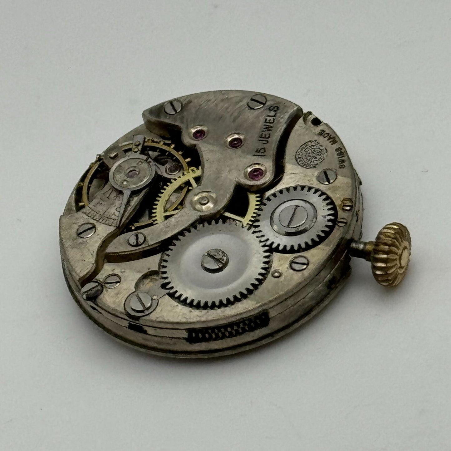 25mm Dreadnought Balance Ok Trench Watch Movement 15 Jewels Vintage Swiss PARTS
