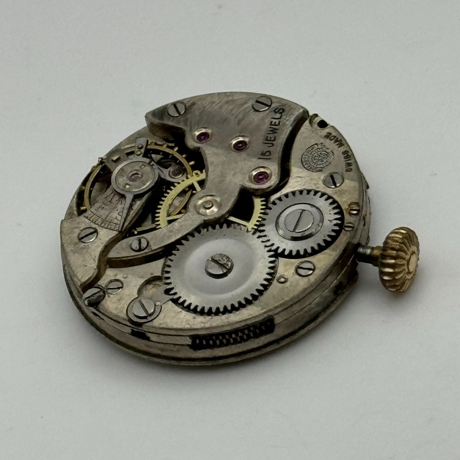 25mm Dreadnought Balance Ok Trench Watch Movement 15 Jewels Vintage Swiss PARTS