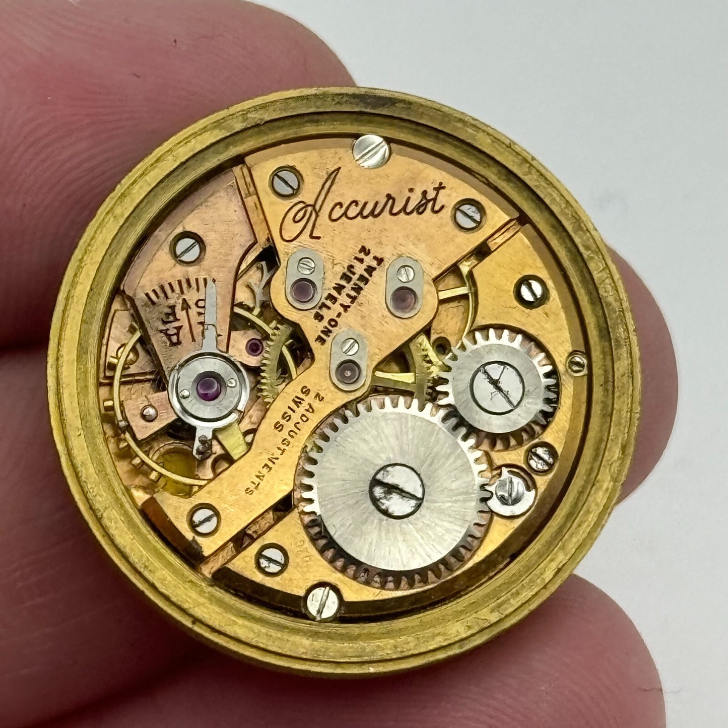28.3mm Enicar A-R 410 Accurist Manual Wind Watch Movement Swiss Vintage PARTS