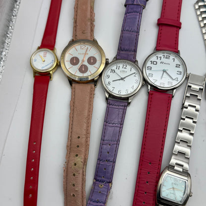 Bundle Of 16 Quartz Watches Modern / Vintage Untested Parts / Repair / Crafts