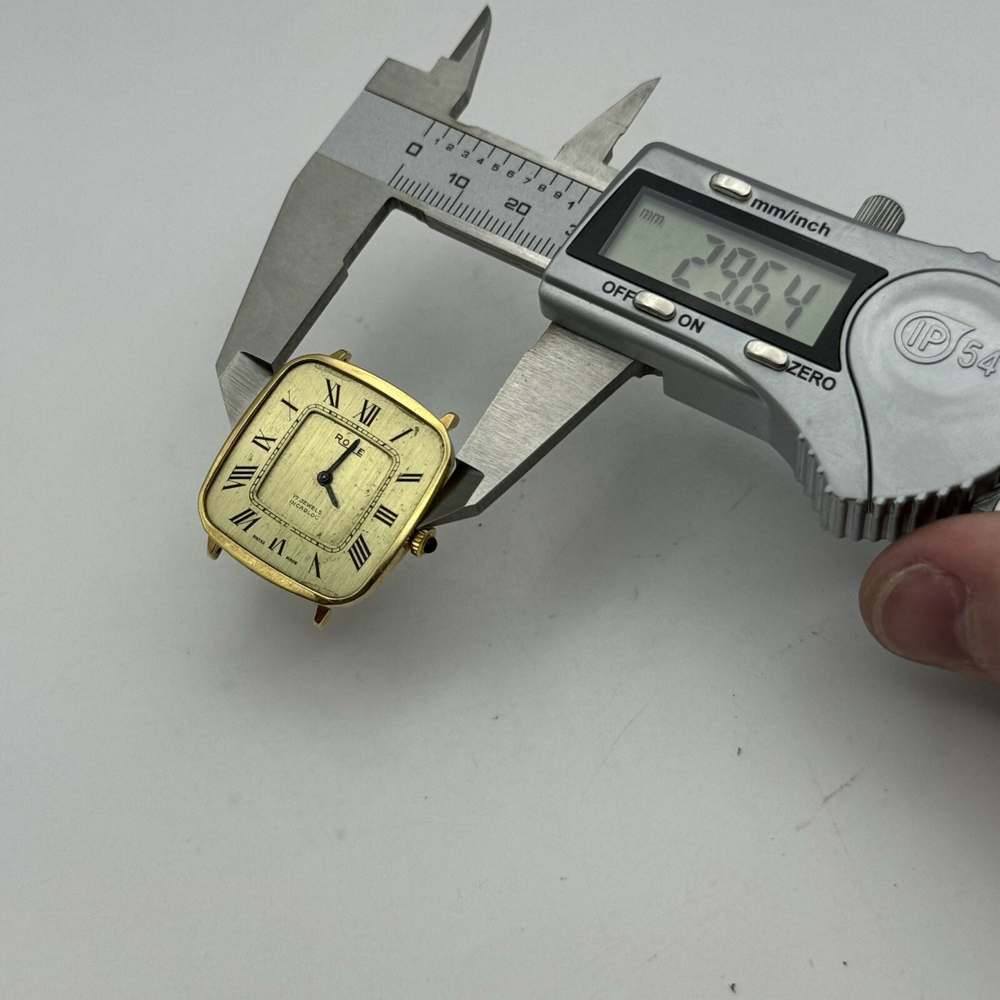 29mm Ladies Manual Wind Rone Gold Placed SwissWatch Head FOR PARTS To Restore