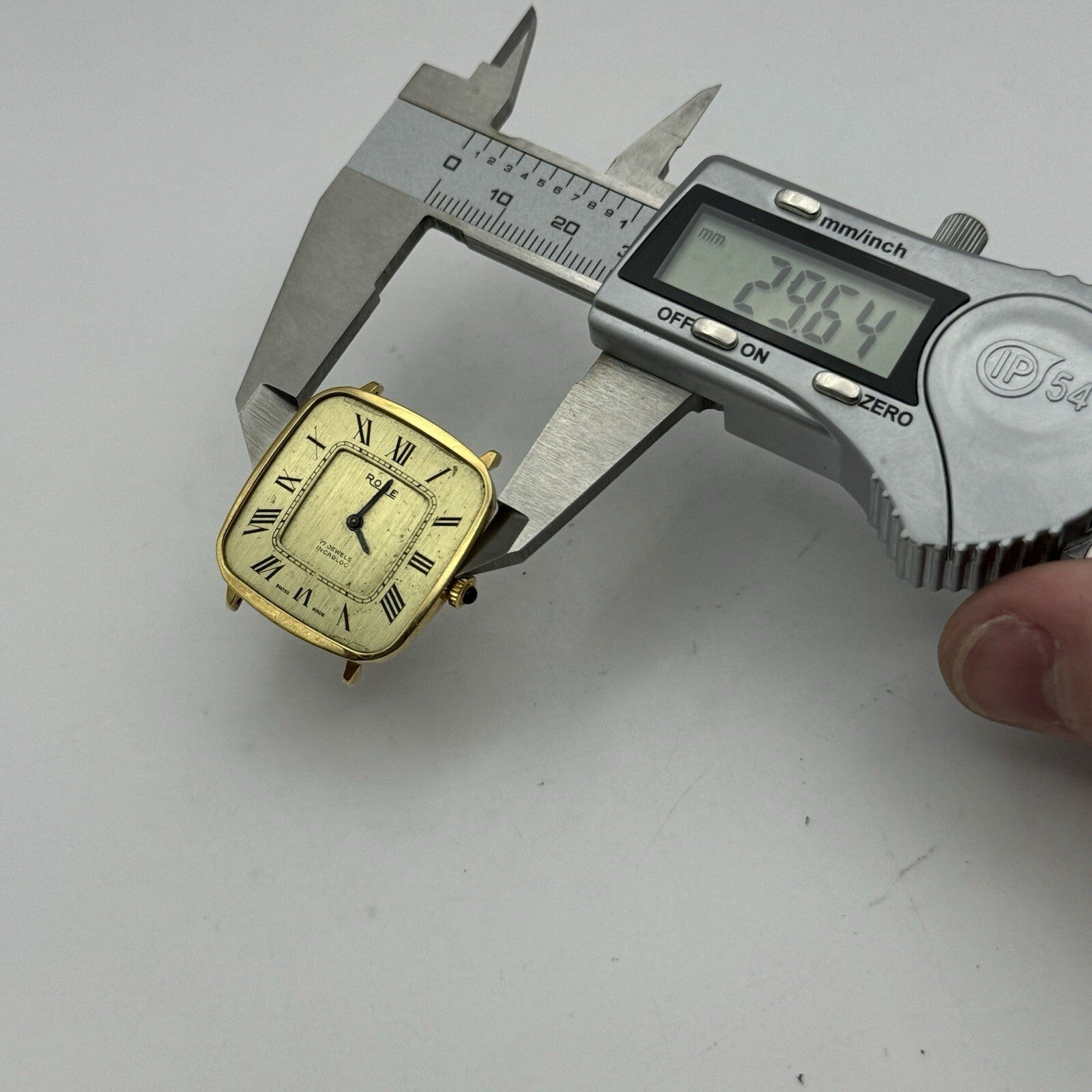 29mm Ladies Manual Wind Rone Gold Placed SwissWatch Head FOR PARTS To Restore
