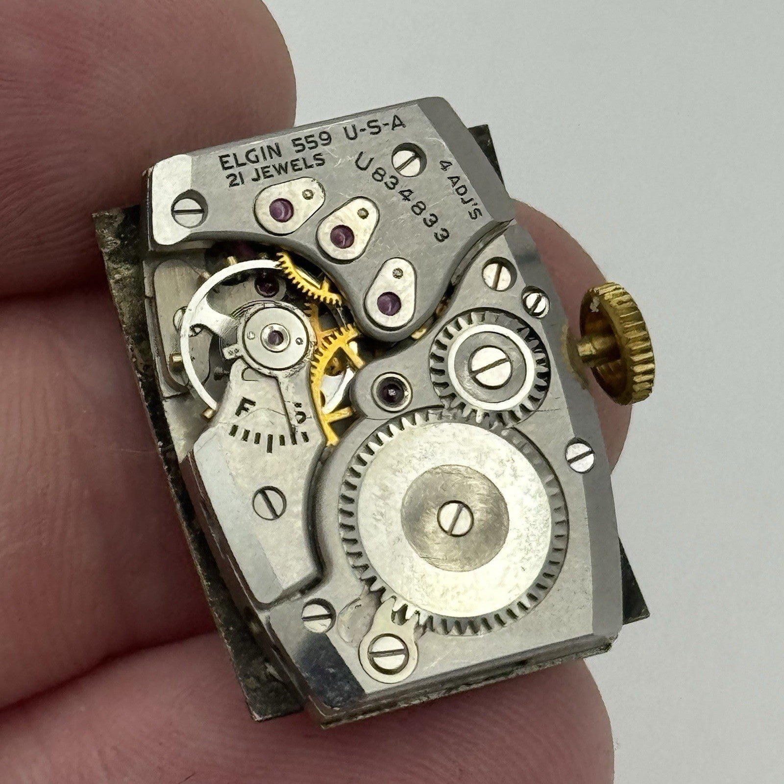 15/0s Running Lord Elgin Grade 559 Model 3 American Watch Movement PARTS SPARES