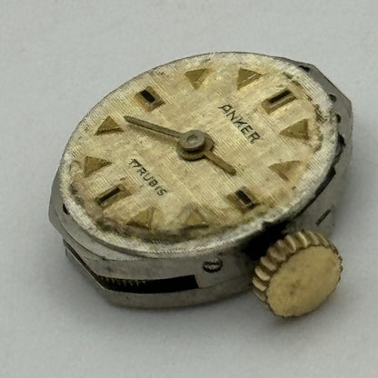 13mm Ladies Anker PUW 1075 Manual Wind Watch Movement 21600 Swiss Vintage PARTS
