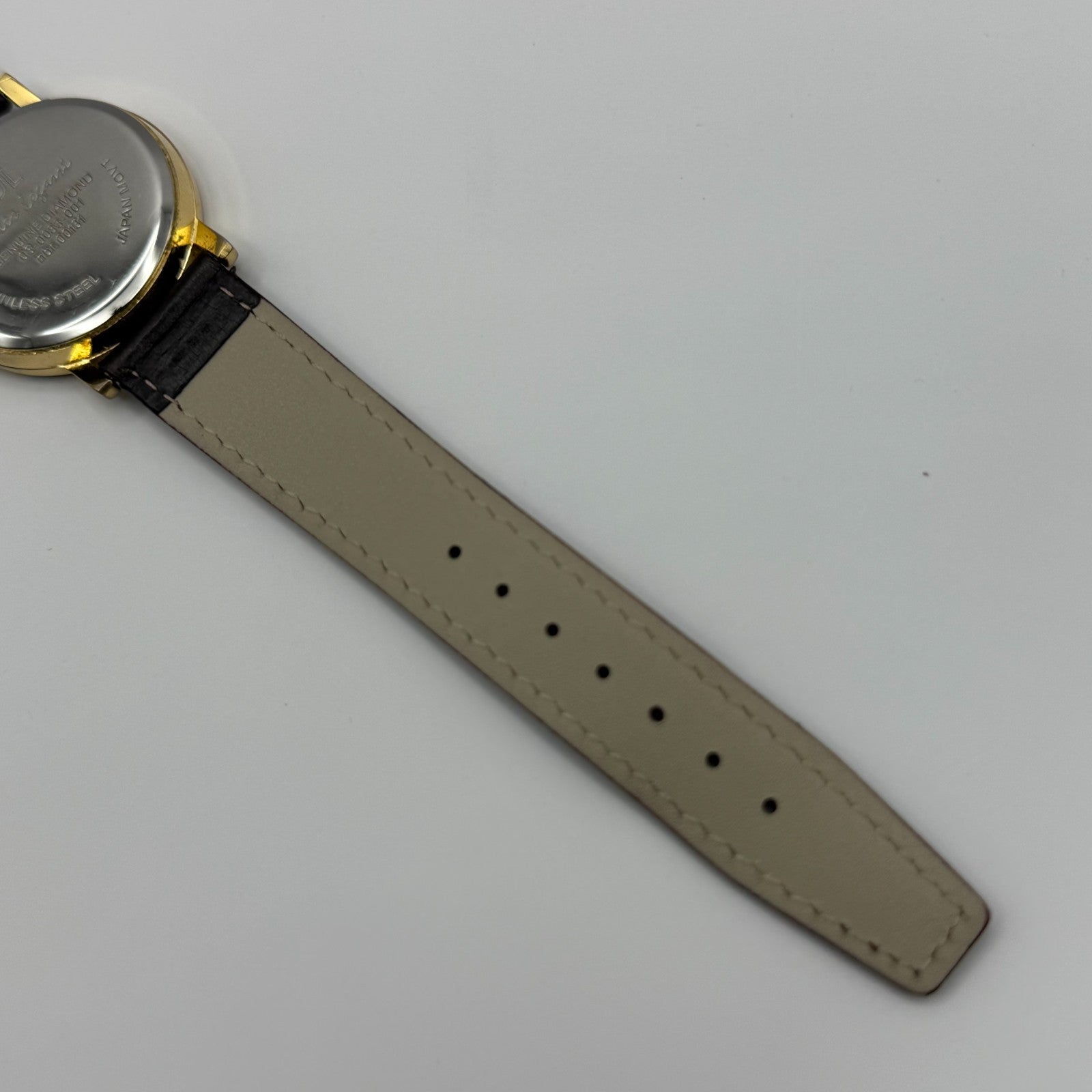 Jules Legassi Unisex Quartz Watch Genuine Diamond Black Dial Japan Working 34mm