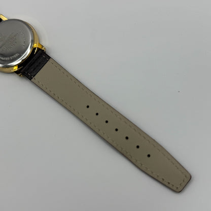 Jules Legassi Unisex Quartz Watch Genuine Diamond Black Dial Japan Working 34mm