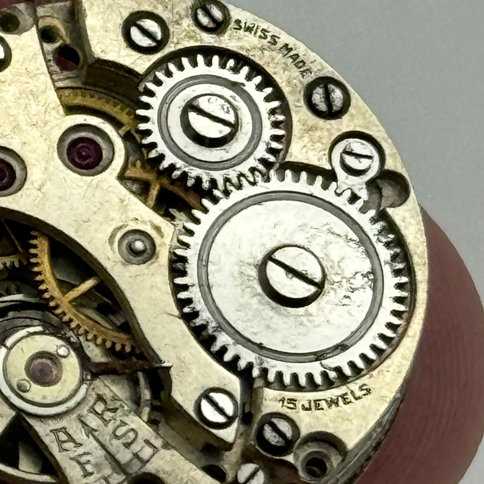 23.6mm FHF 37 Swiss 15 Jewels Manual Wind Watch Movement Vintage PARTS SPARES