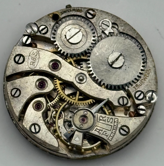 R&S Rotherham & Sons Watch Movement Manual Wind Vintage Parts Repair 23.6mm