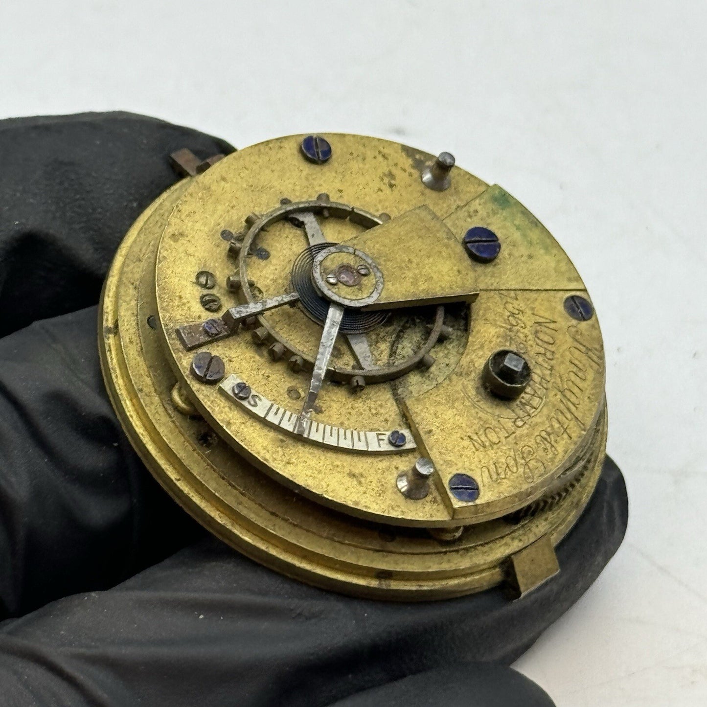 41.3mm Knight & Son Northampton Balance Ok Pocket Watch Movement FOR PARTS