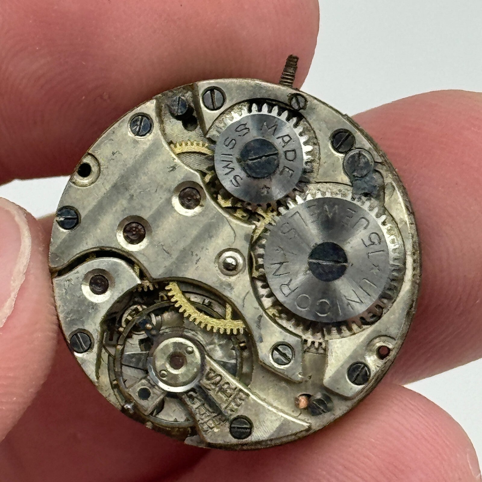 23.6mm Rolex Unicorn 15 Jewels Manual Wind Watch Movement Swiss Vintage PARTS