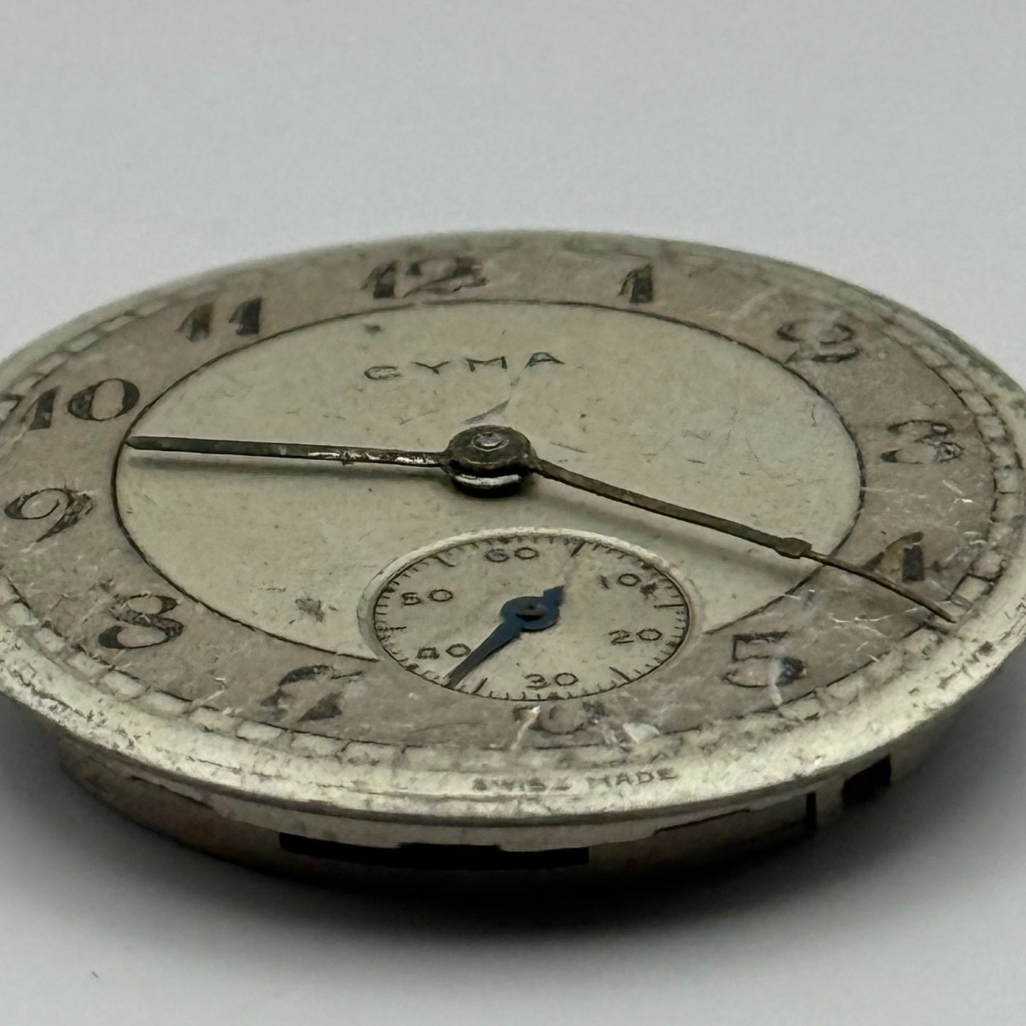 Cyma 162 Watch Movement Manual Wind Vintage Swiss 15 Jewels Parts Repair 23.5mm