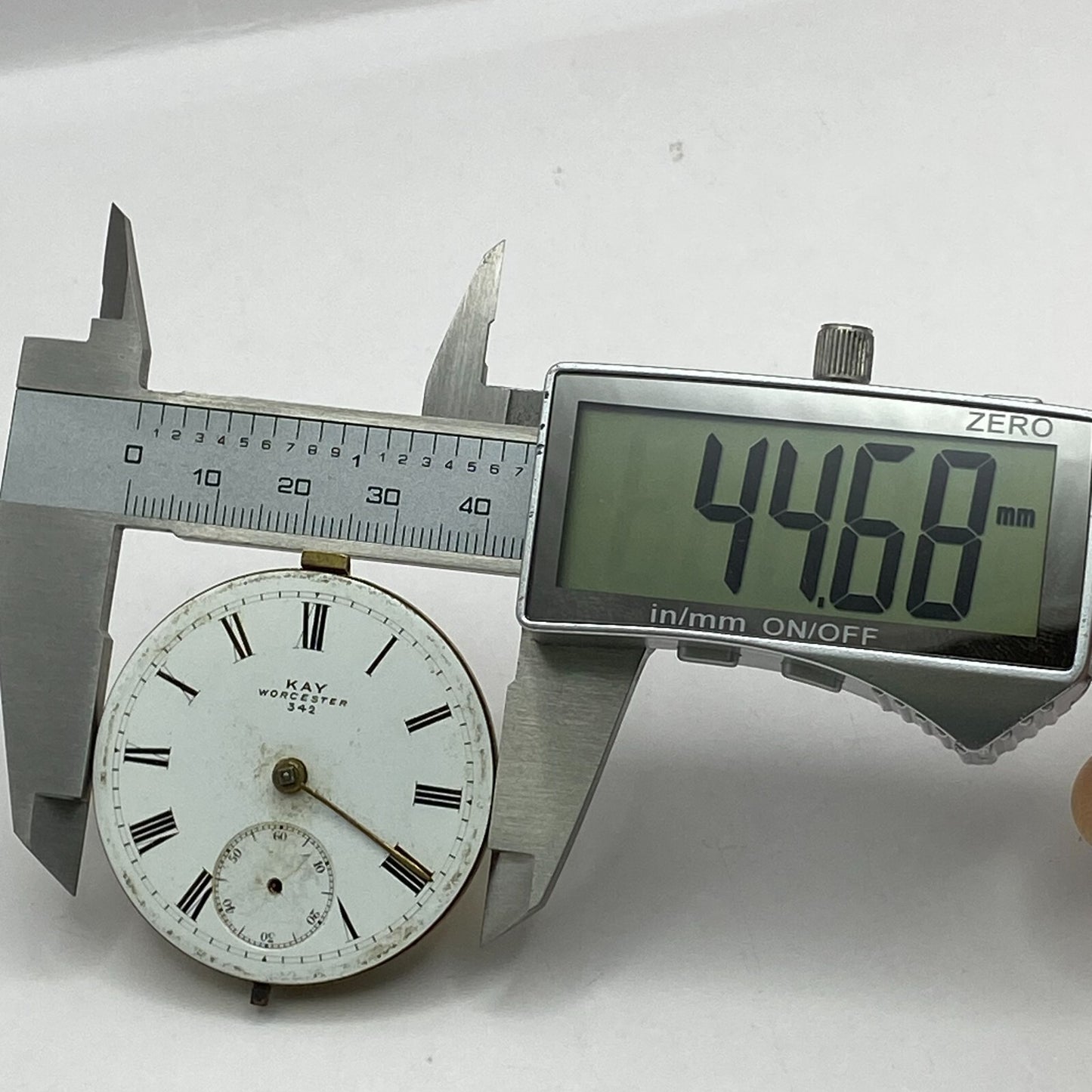 44.6mm Antique Kay Worcester Reversing Pinion Pocket Watch Movement PARTS