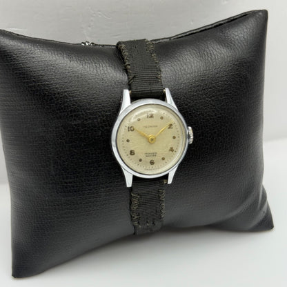 21mm Vintage Yeoman 15 Rubis Ladies Art Deco Fabric Strap Manual Watch PARTS