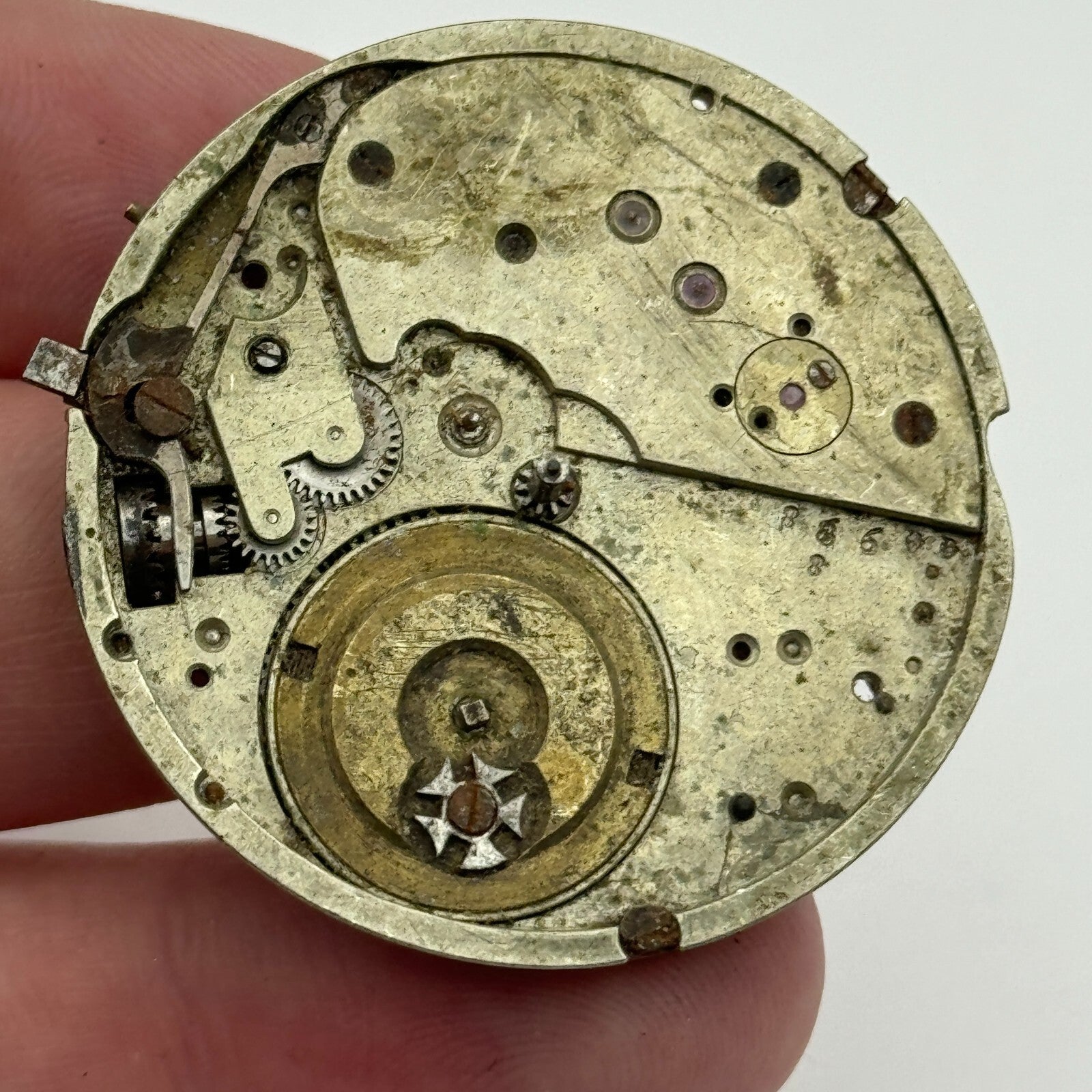 40mm Unidentified Antique Pocket Watch Movement PARTS REPAIR SPARES