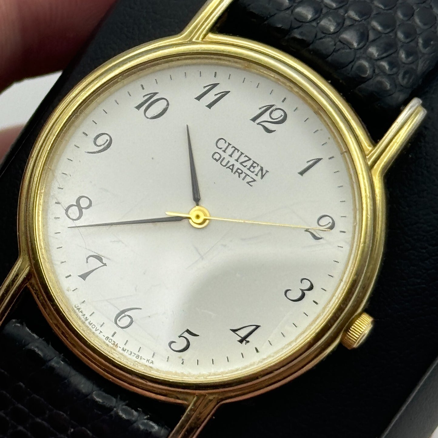 33mm Working Citizen 6031-S018161 White Dial Quartz Watch New Battery 8.5 Inches