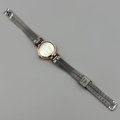 Avon Ladies Quartz Watch Crystal Accents Dial Mesh Strap Working 28mm 6 Inches